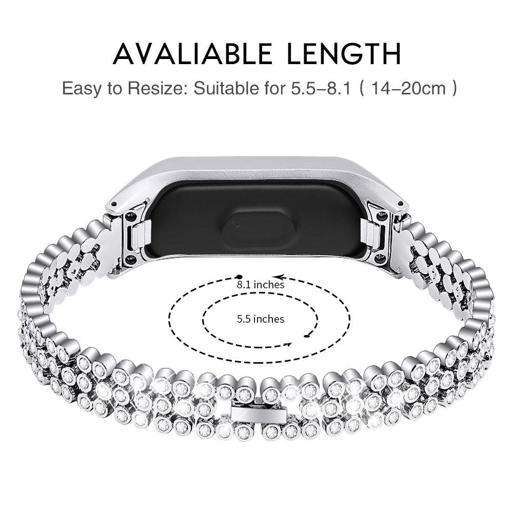 Rhinestone Decor Stainless Steel Watchband Watch Strap for Samsung Galaxy Fit-e/SM-R375