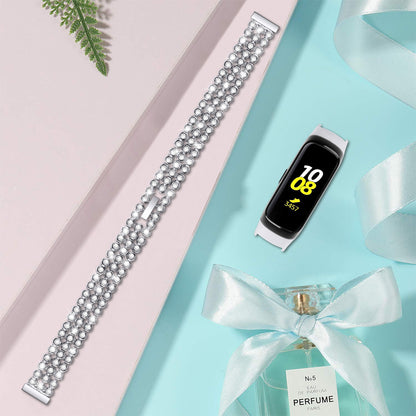 Rhinestone Decor Metal Watchband Replacement for Samsung Galaxy Fit SM-R370
