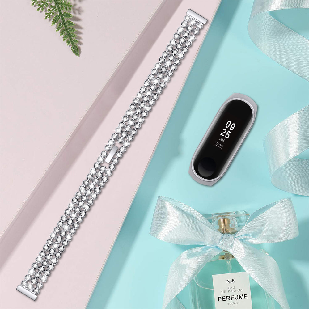 Rhinestone Decor Metal Watchband for Xiaomi Mi Band 4/3