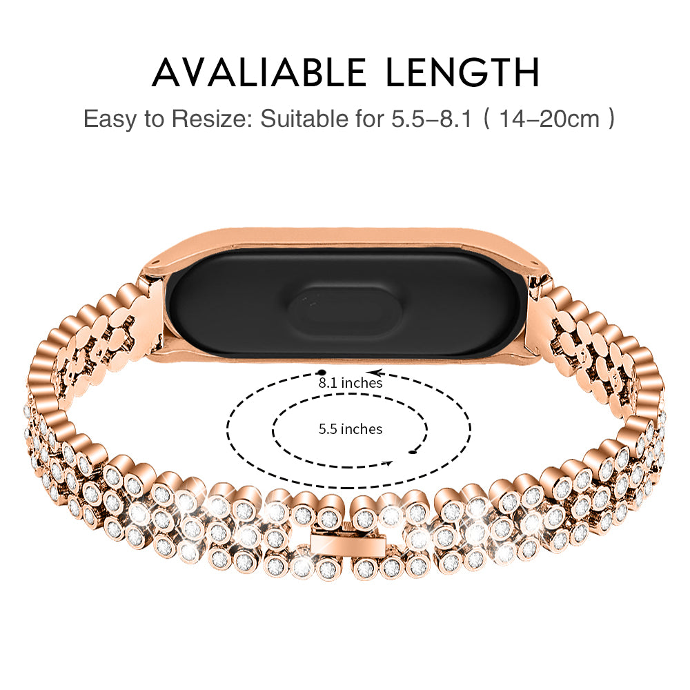 Rhinestone Decor Metal Watchband for Xiaomi Mi Band 4/3