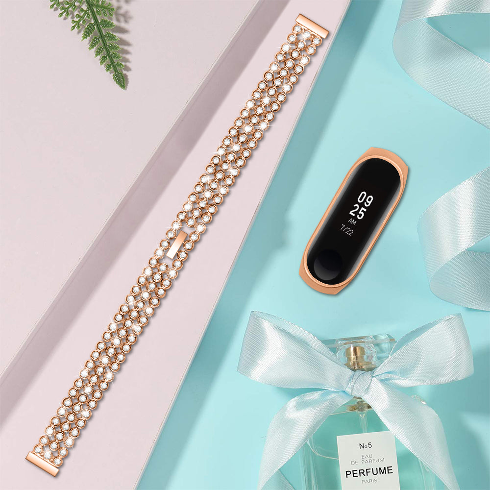 Rhinestone Decor Metal Watchband for Xiaomi Mi Band 4/3