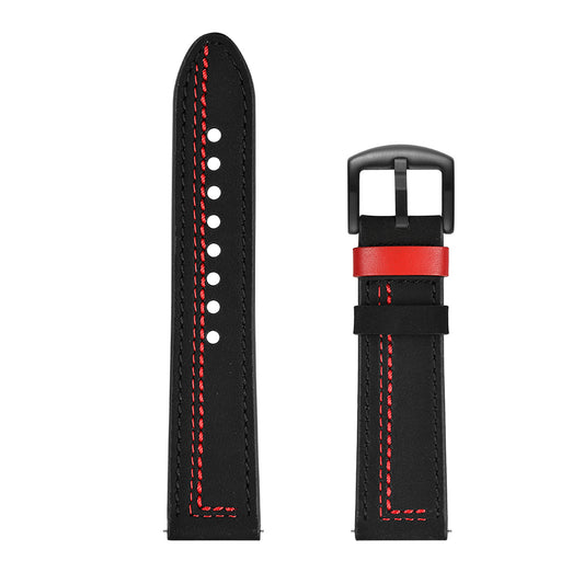 20MM 7-shaped Stitches Genuine Leather Watch Strap Replacement for Samsung Galaxy Watch Avtive 42mm