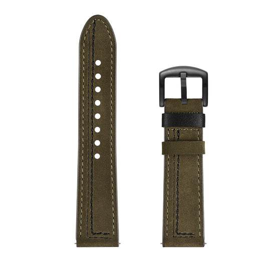 20MM 7-shaped Stitches Genuine Leather Watch Strap Replacement for Samsung Galaxy Watch Avtive 42mm