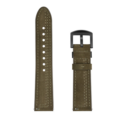 20MM 7-shaped Stitches Genuine Leather Watch Strap Replacement for Samsung Galaxy Watch Avtive 42mm