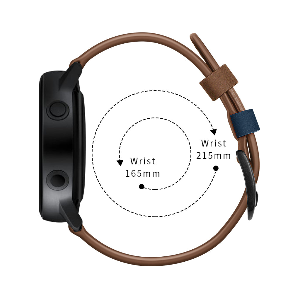 20MM 7-shaped Stitches Genuine Leather Watch Strap Replacement for Samsung Galaxy Watch Avtive 42mm