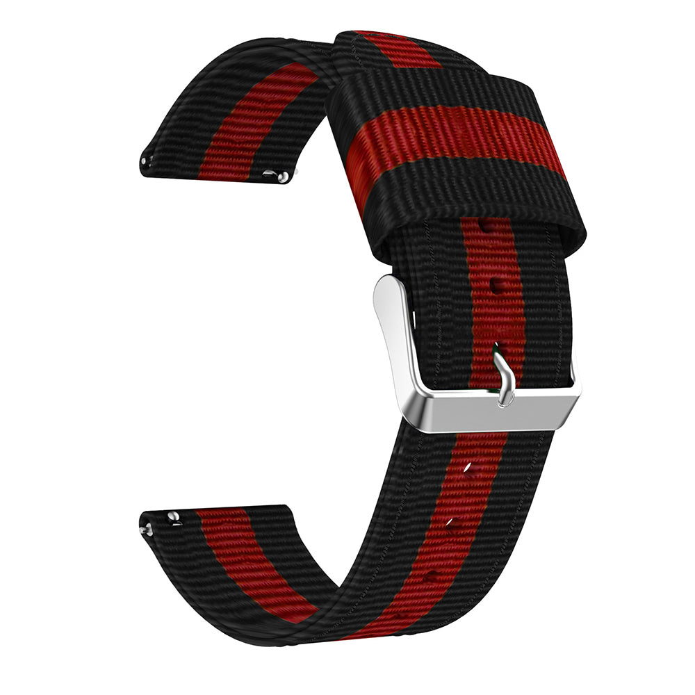 20MM Vertical Nylon Canvas Watch Band for Samsung Galaxy Watch4 Classic 46mm 42mm/Watch4 44mm 40mm/Amazfit GTS