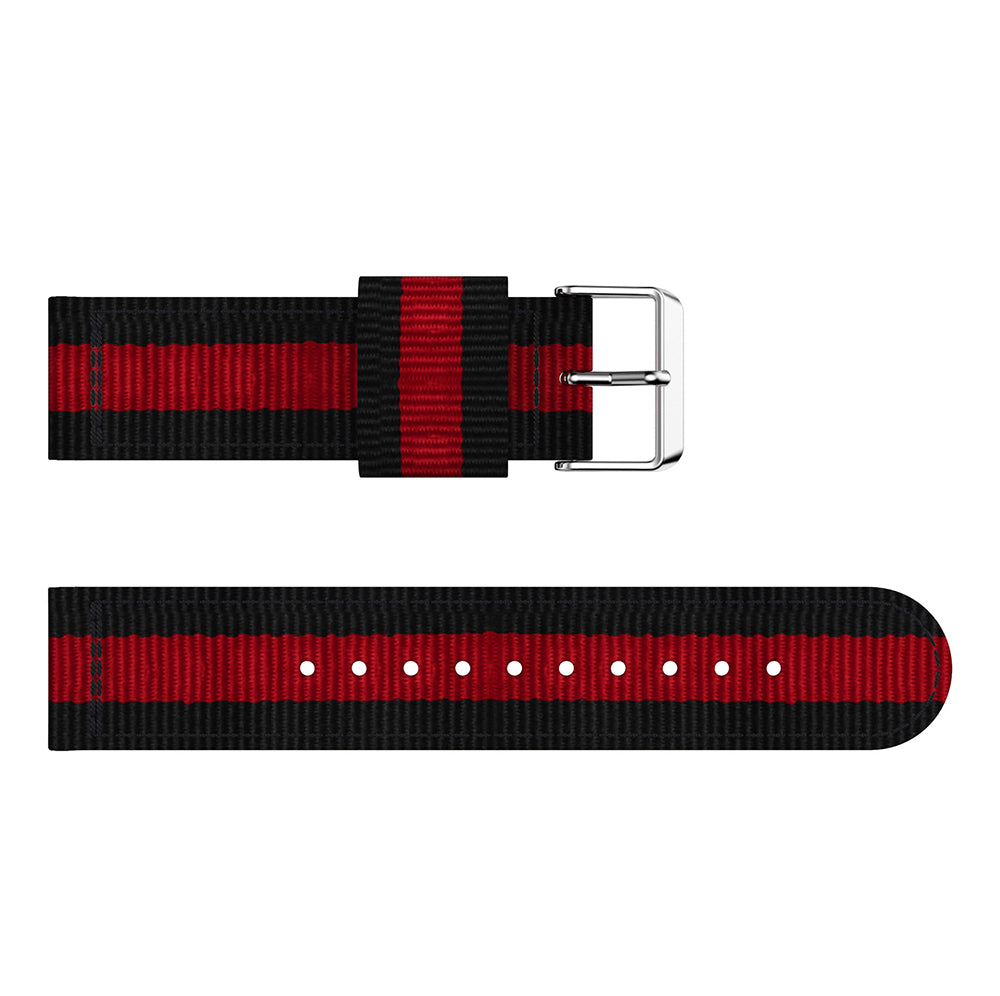 20MM Vertical Nylon Canvas Watch Band for Samsung Galaxy Watch4 Classic 46mm 42mm/Watch4 44mm 40mm/Amazfit GTS