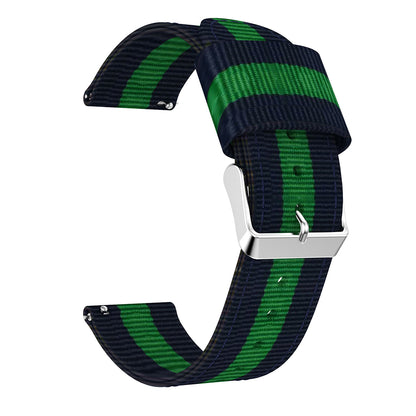 20MM Vertical Nylon Canvas Watch Band for Samsung Galaxy Watch4 Classic 46mm 42mm/Watch4 44mm 40mm/Amazfit GTS