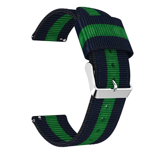 20MM Vertical Nylon Canvas Watch Band for Samsung Galaxy Watch4 Classic 46mm 42mm/Watch4 44mm 40mm/Amazfit GTS