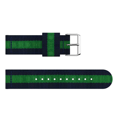 20MM Vertical Nylon Canvas Watch Band for Samsung Galaxy Watch4 Classic 46mm 42mm/Watch4 44mm 40mm/Amazfit GTS