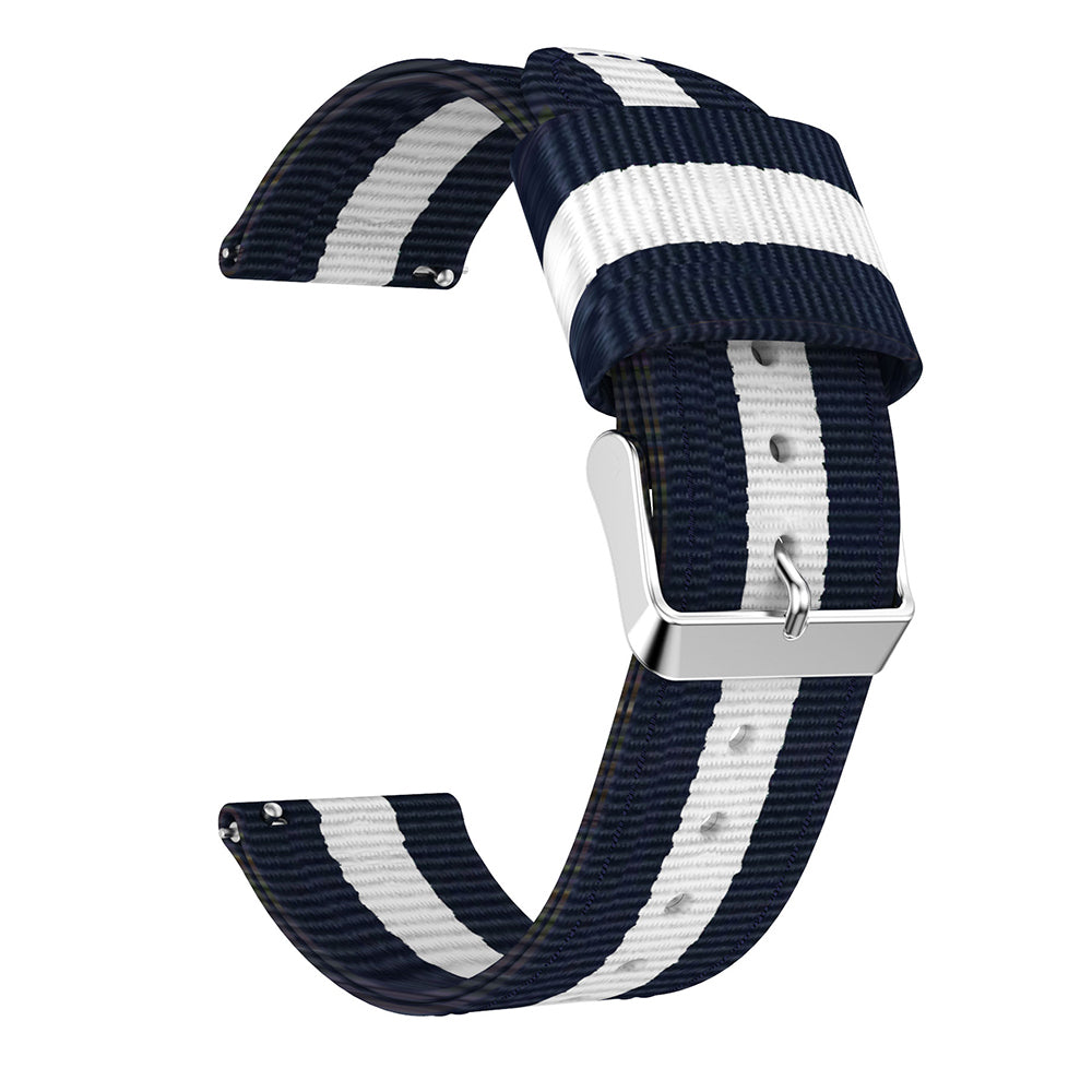 20MM Vertical Nylon Canvas Watch Band for Samsung Galaxy Watch4 Classic 46mm 42mm/Watch4 44mm 40mm/Amazfit GTS