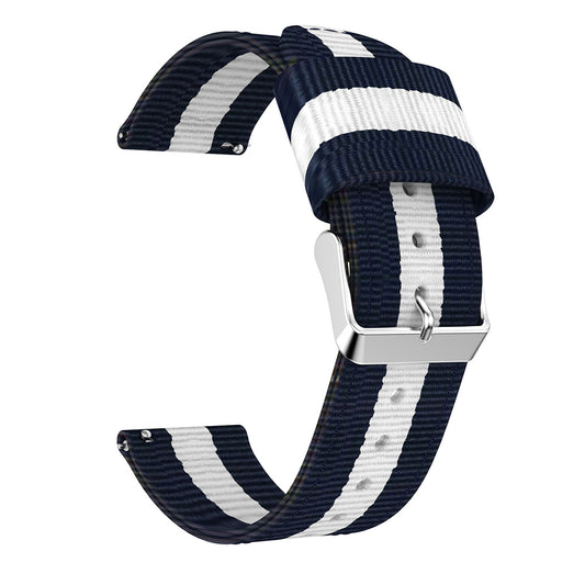 20MM Vertical Nylon Canvas Watch Band for Samsung Galaxy Watch4 Classic 46mm 42mm/Watch4 44mm 40mm/Amazfit GTS