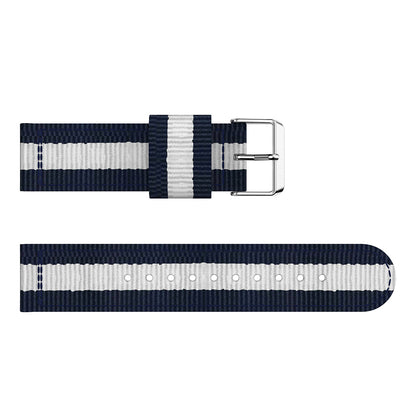 20MM Vertical Nylon Canvas Watch Band for Samsung Galaxy Watch4 Classic 46mm 42mm/Watch4 44mm 40mm/Amazfit GTS