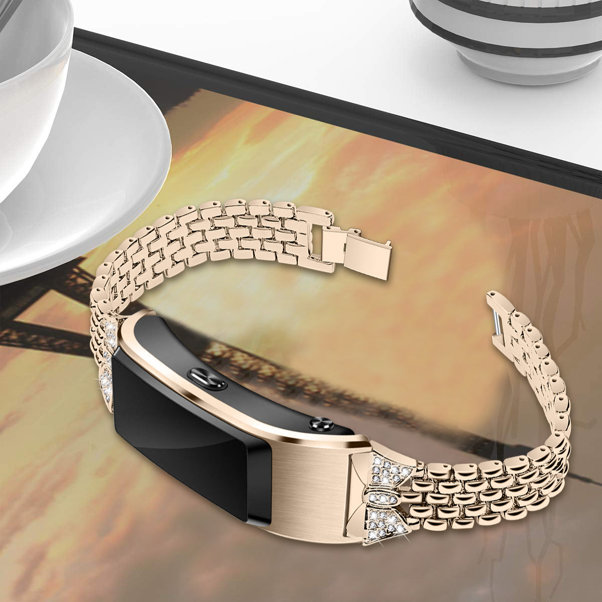 Rhinestone Decor Aluminum Alloy Smart Watch Band [18mm] for Huawei TalkBand B5