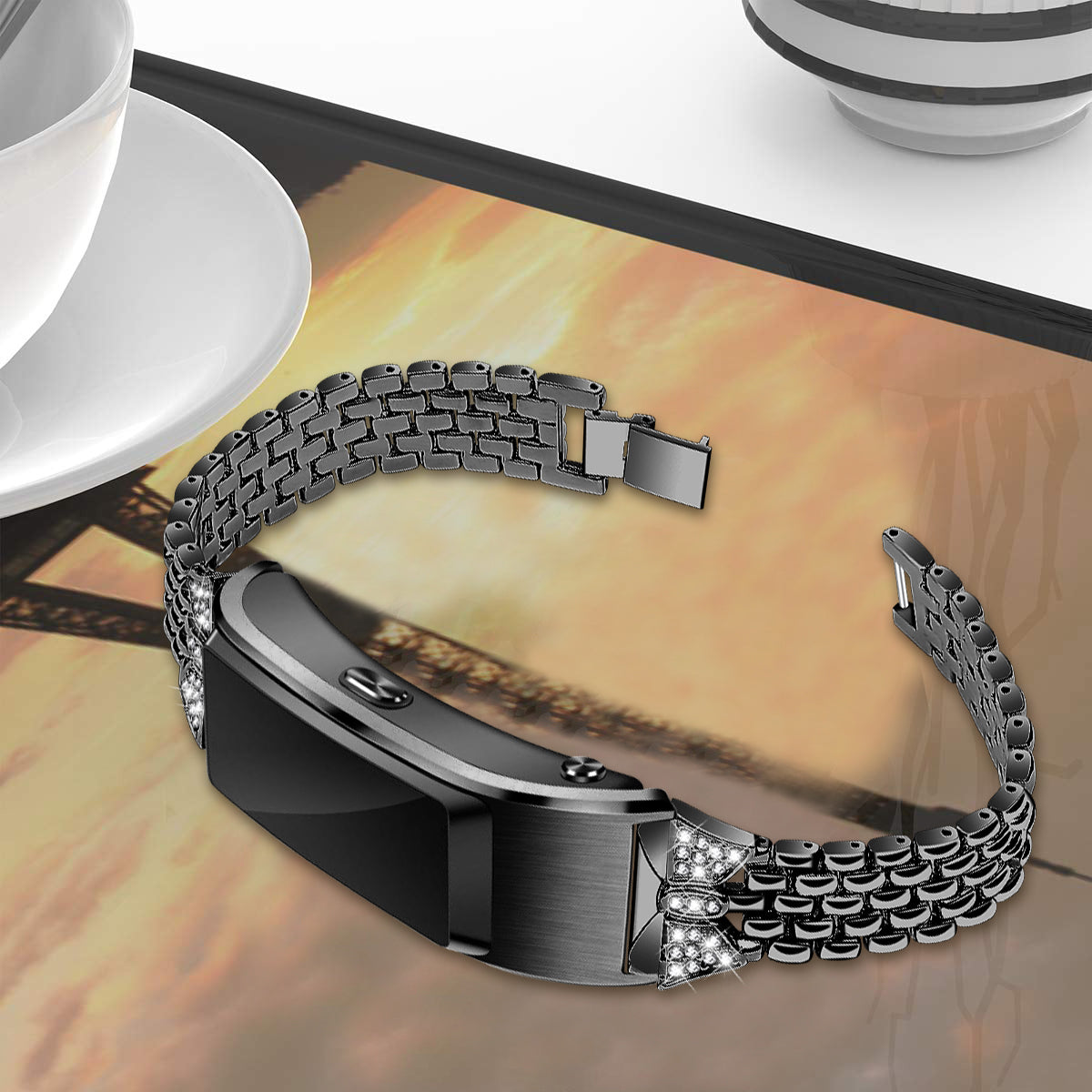 Rhinestone Decor Aluminum Alloy Smart Watch Band [18mm] for Huawei TalkBand B5