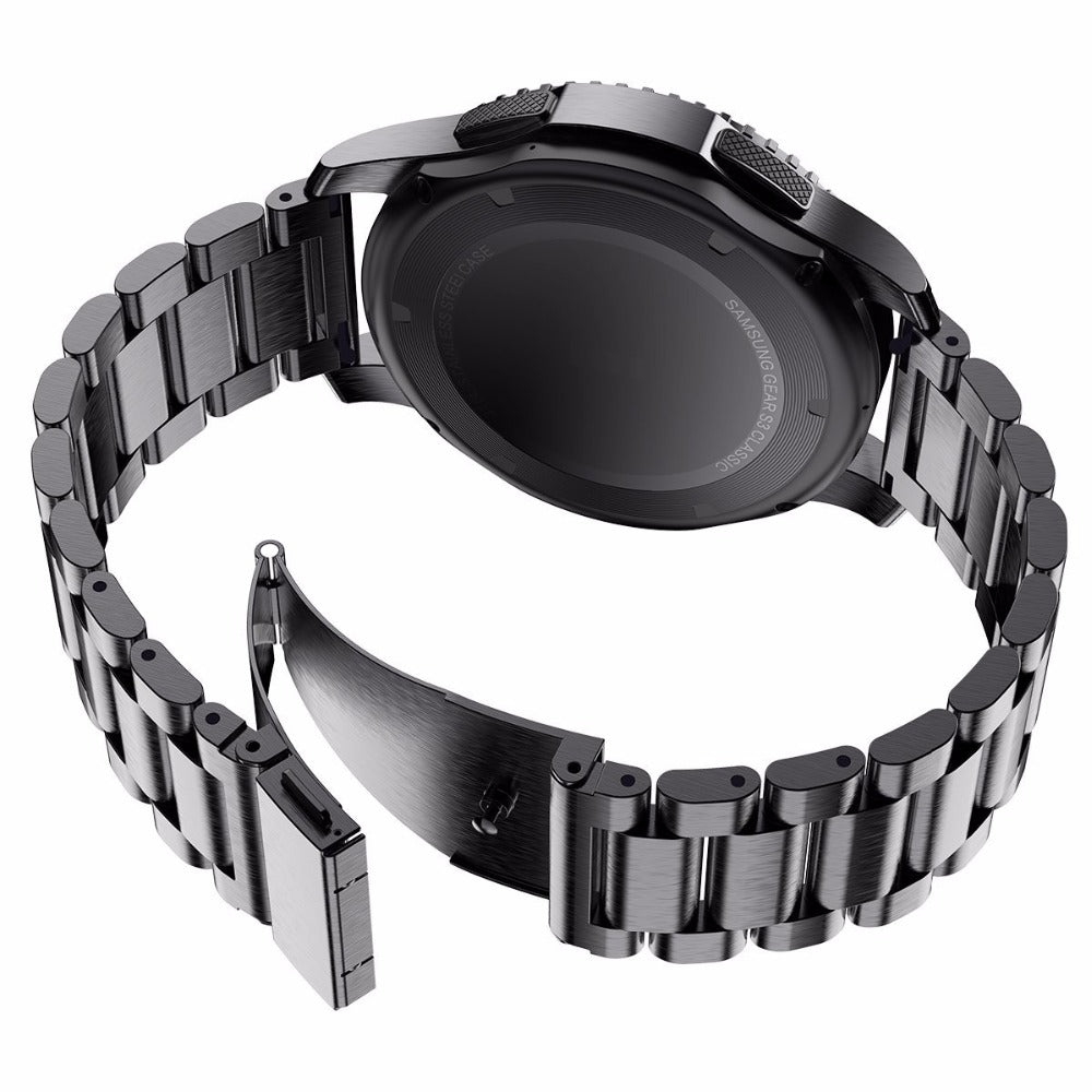 20mm 3 Beads Stainless Steel Smart Watch Replacement Butterfly Buckle Strap for Samsung Galaxy Gear S2 Sport/Galaxy Watch Active 2