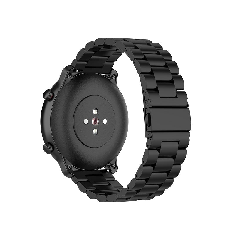 20mm 3 Beads Stainless Steel Smart Watch Replacement Butterfly Buckle Strap for Samsung Galaxy Gear S2 Sport/Galaxy Watch Active 2