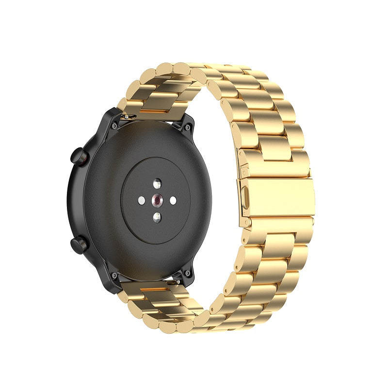 20mm 3 Beads Stainless Steel Smart Watch Replacement Butterfly Buckle Strap for Samsung Galaxy Gear S2 Sport/Galaxy Watch Active 2