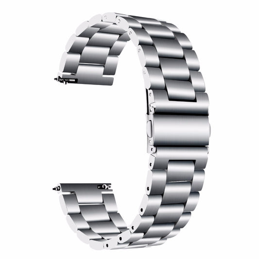20mm 3 Beads Stainless Steel Smart Watch Replacement Butterfly Buckle Strap for Samsung Galaxy Gear S2 Sport/Galaxy Watch Active 2