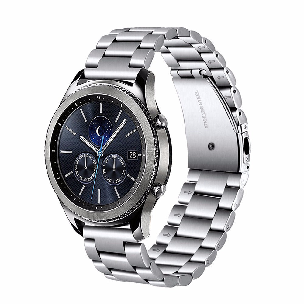 20mm 3 Beads Stainless Steel Smart Watch Replacement Butterfly Buckle Strap for Samsung Galaxy Gear S2 Sport/Galaxy Watch Active 2