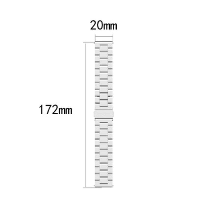 20mm 3 Beads Stainless Steel Smart Watch Replacement Butterfly Buckle Strap for Samsung Galaxy Gear S2 Sport/Galaxy Watch Active 2