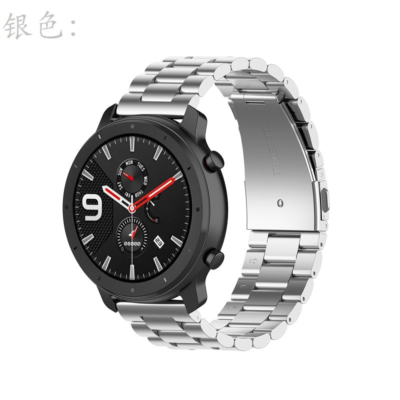 20mm 3 Beads Stainless Steel Smart Watch Replacement Butterfly Buckle Strap for Samsung Galaxy Gear S2 Sport/Galaxy Watch Active 2
