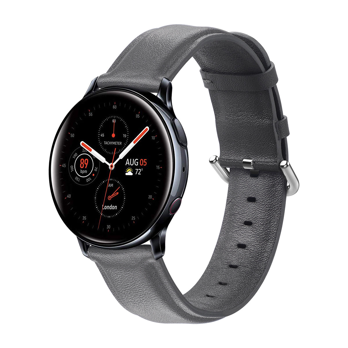 20mm Top Genuine Leather Smart Watch Strap Replacement for Samsung Galaxy Watch4 Classic 46mm 42mm/Watch4 44mm 40mm/Watch Active2 44mm