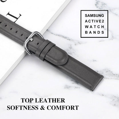 20mm Top Genuine Leather Smart Watch Strap Replacement for Samsung Galaxy Watch4 Classic 46mm 42mm/Watch4 44mm 40mm/Watch Active2 44mm