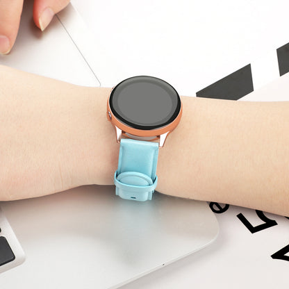 20mm Top Genuine Leather Smart Watch Strap Replacement for Samsung Galaxy Watch4 Classic 46mm 42mm/Watch4 44mm 40mm/Watch Active2 44mm