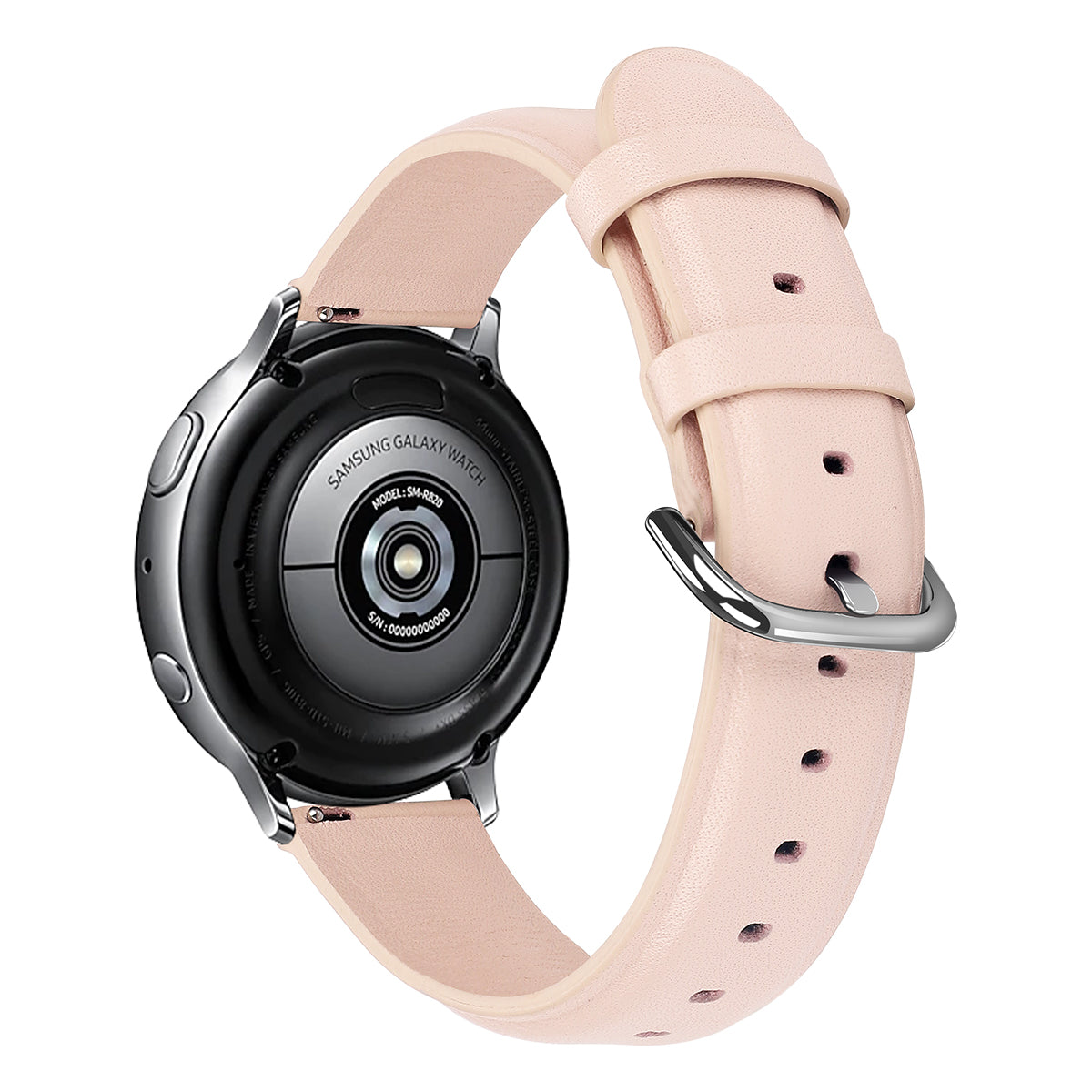 20mm Top Genuine Leather Smart Watch Strap Replacement for Samsung Galaxy Watch4 Classic 46mm 42mm/Watch4 44mm 40mm/Watch Active2 44mm