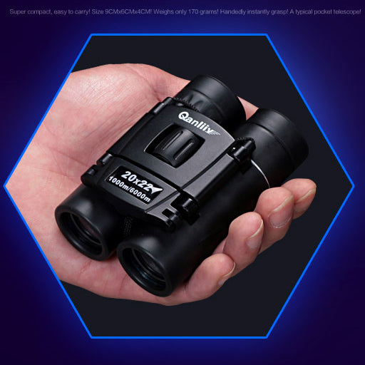 QANLIIY 20X22 Mini HD Binoculars Portable BAK-4 Prism Telescope Spotting Scope