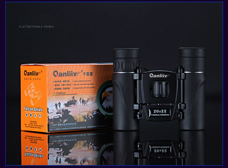 QANLIIY 20X22 Mini HD Binoculars Portable BAK-4 Prism Telescope Spotting Scope