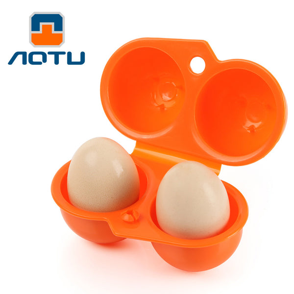 AOTU AT6358 2 Eggs Slots Holder Shockproof Plastic Storage Box for Camping Hiking