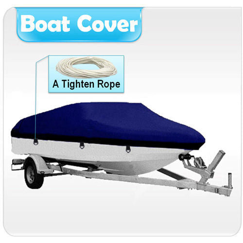 14-16ft Heavy Duty 210D Polyester Canvas Trailerable Waterproof Runabout Boat Cover, Size: 510 x 230cm