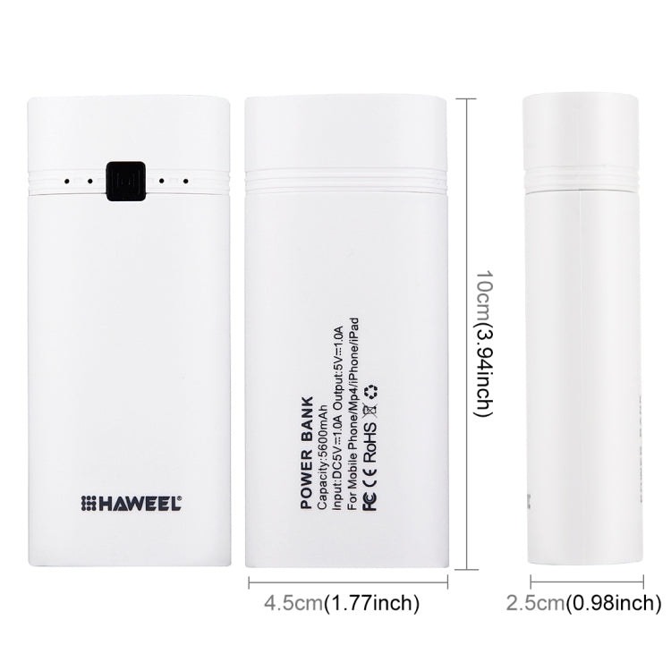 HAWEEL Portable 2 x 18650 Charger Box Power Bank and Battery Charger Box with LCD Power Display