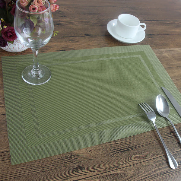 6PCS/Lot Geometric Pattern Non-slip PVC Kitchen Eat Mat Placemat for Dining Table, 45 x 30cm