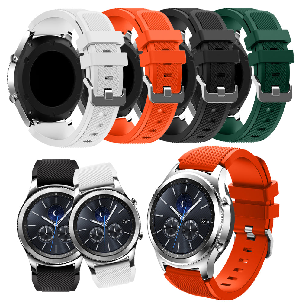 22mm Soft Silicone Sports Watch Strap Wrist Band Replacment for Samsung Gear S3 Frontier / S3 Classic