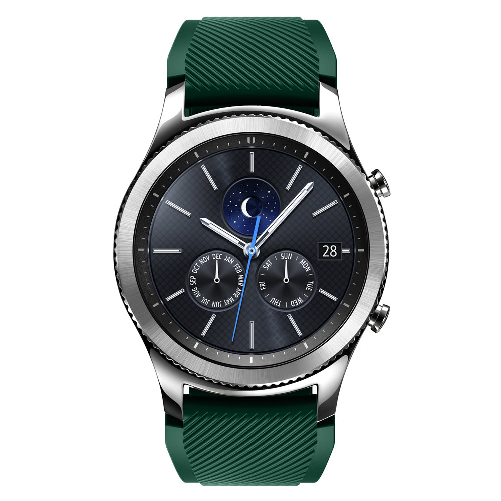 22mm Soft Silicone Sports Watch Strap Wrist Band Replacment for Samsung Gear S3 Frontier / S3 Classic