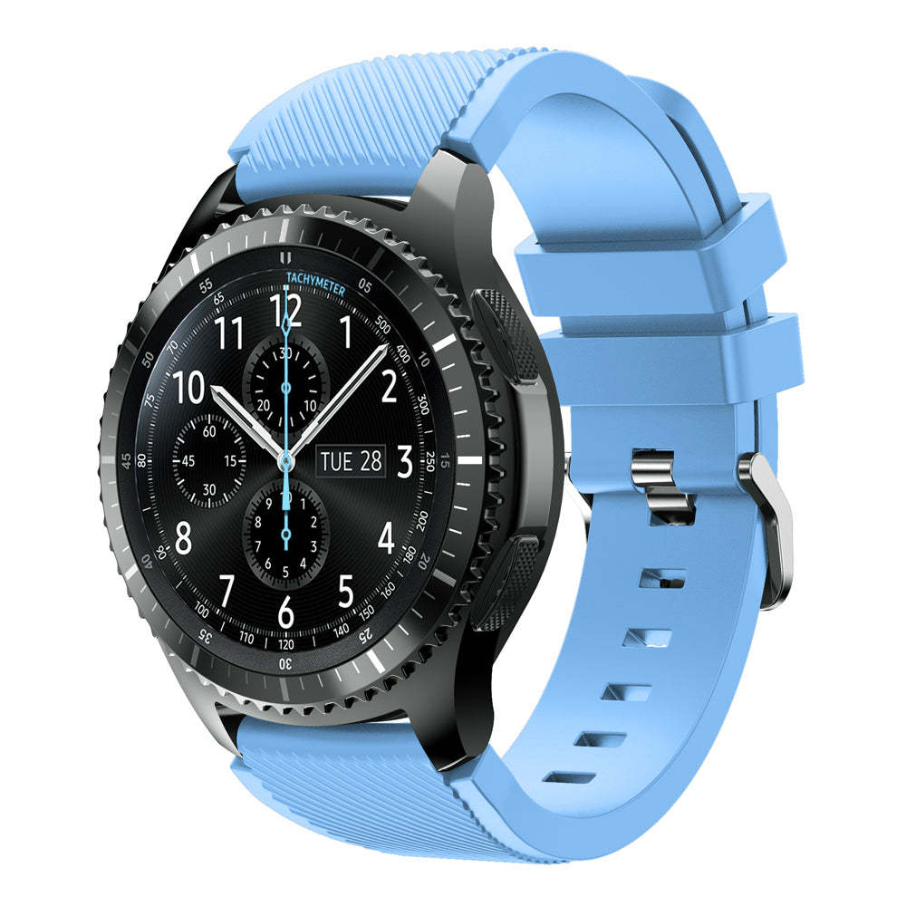 22mm Soft Silicone Sports Watch Strap Wrist Band Replacment for Samsung Gear S3 Frontier / S3 Classic