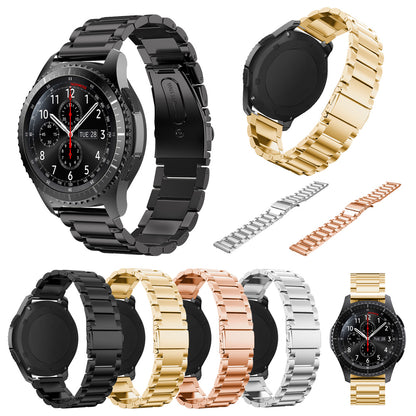 22mm Universal Classic Stainless Steel Watch Band Bracelet for Samsung Gear S3 Frontier/Garmin Active Etc