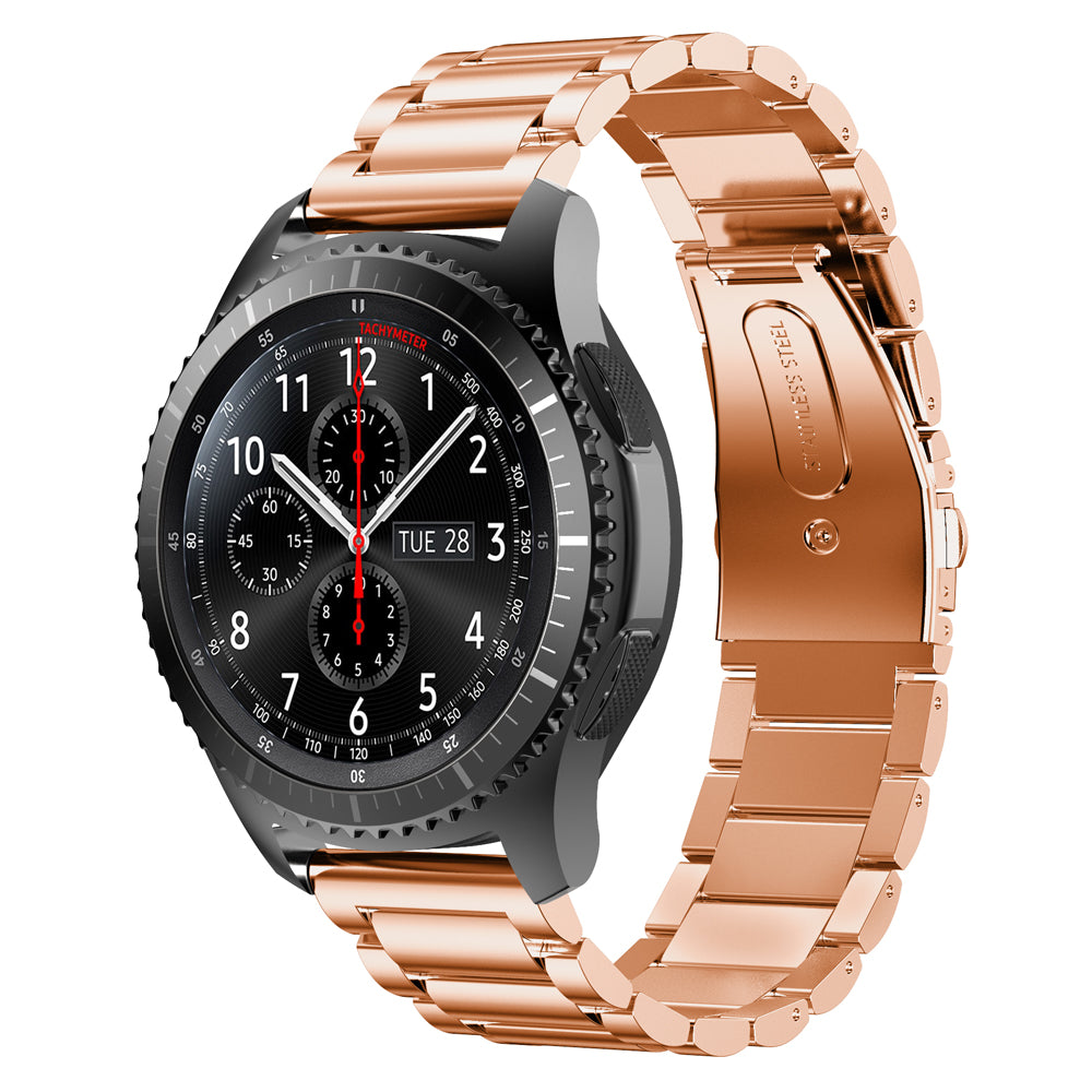 22mm Universal Classic Stainless Steel Watch Band Bracelet for Samsung Gear S3 Frontier/Garmin Active Etc