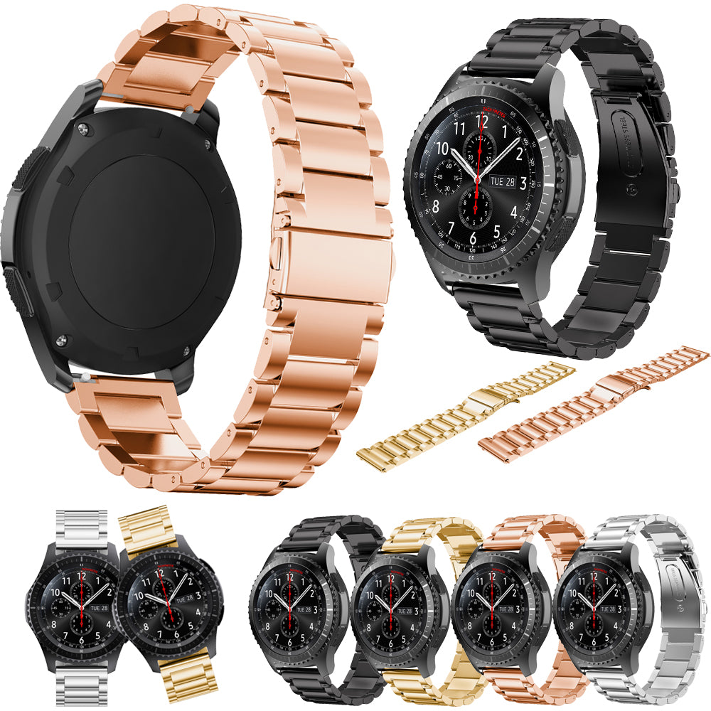 22mm Universal Classic Stainless Steel Watch Band Bracelet for Samsung Gear S3 Frontier/Garmin Active Etc