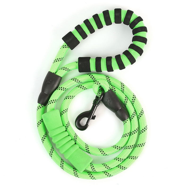 Reflective Nylon Dog Pet Round Traction Rope with Padded Handle