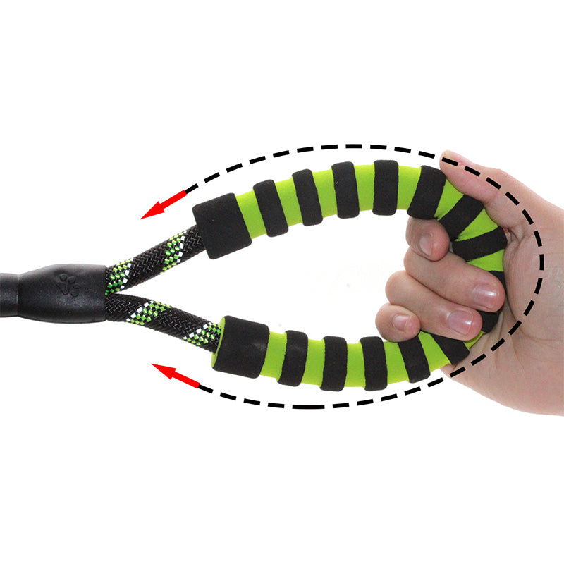 Reflective Nylon Dog Pet Round Traction Rope with Padded Handle