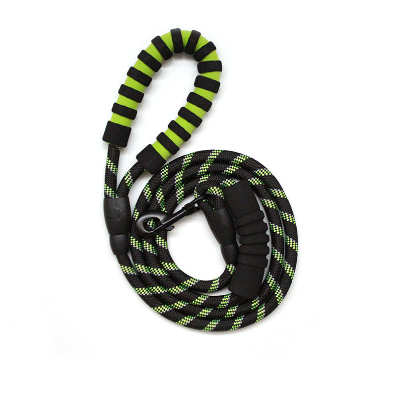 Reflective Nylon Dog Pet Round Traction Rope with Padded Handle