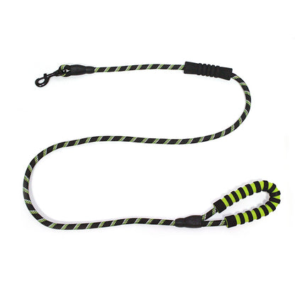 Reflective Nylon Dog Pet Round Traction Rope with Padded Handle