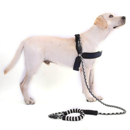 Reflective Nylon Dog Pet Round Traction Rope with Dual Padded Handle