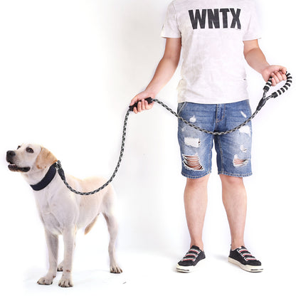 Reflective Nylon Dog Pet Round Traction Rope with Dual Padded Handle