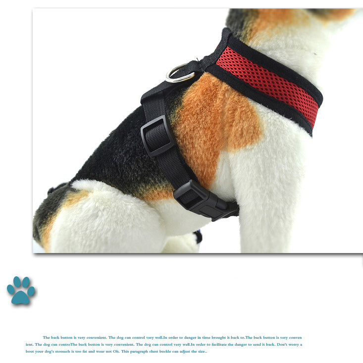 Dog Harness Pet Breast Safety Mesh Belt Strap