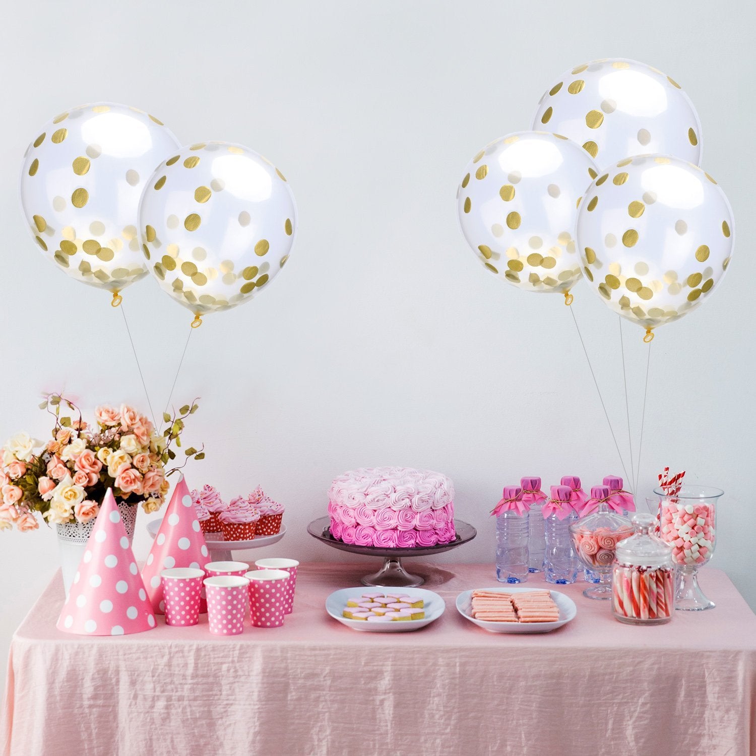10Pcs 12Inch Latex Clear Confetti Filled Balloons Birthday Party Wedding Decorations